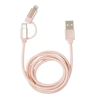 Kikkerland US237-RG 2 az 1-ben USB-C Lightning kábel rózsaarany 100 cm Lightning USB-C Adat- és töltőkábel