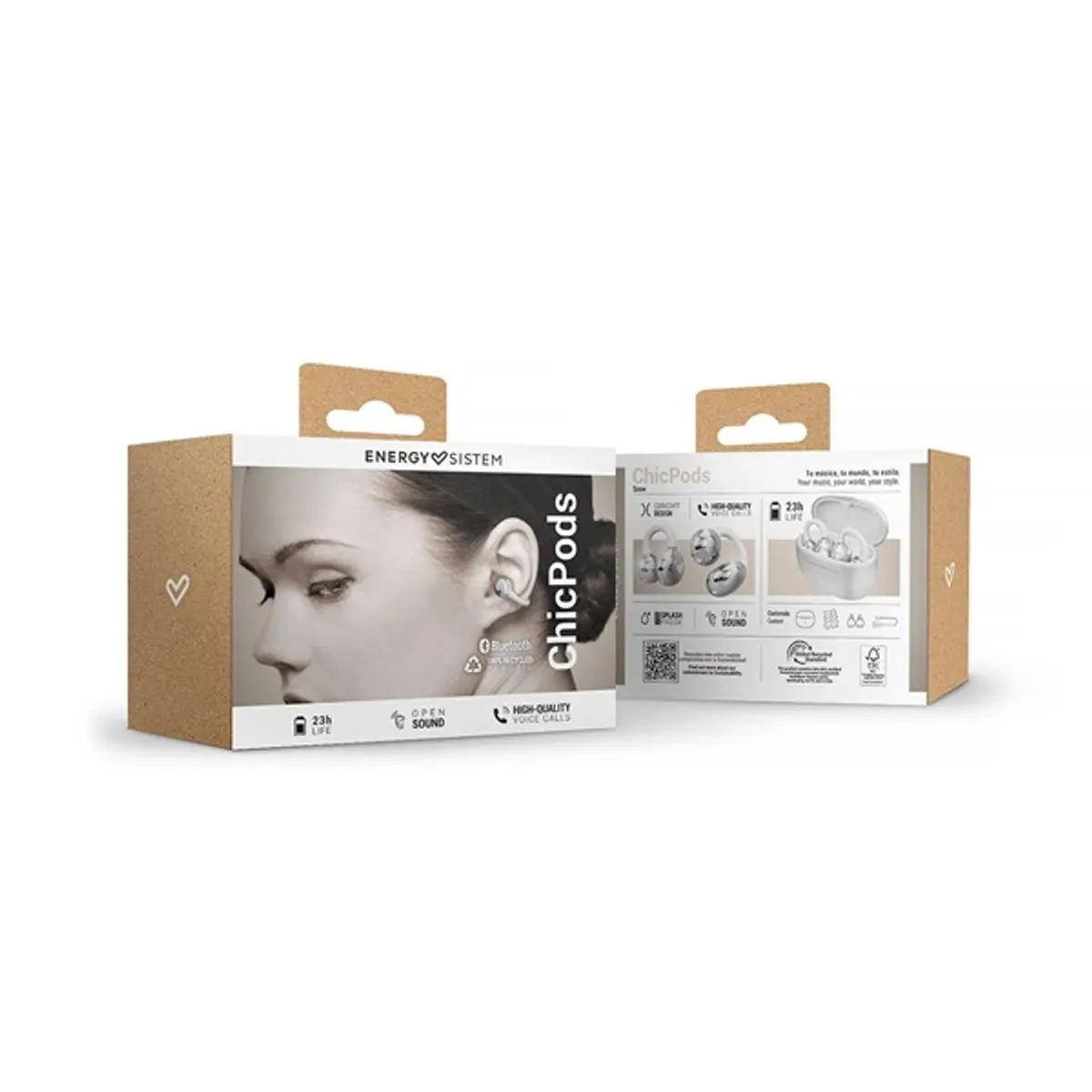 Energy Sistem EN 459667 ChicPods True Wireless fülhallgató fehér, 12 mm, Bluetooth 5.x, IPX4, zajszűrés, 5 óra, tok 400 mAh, USB-C #7