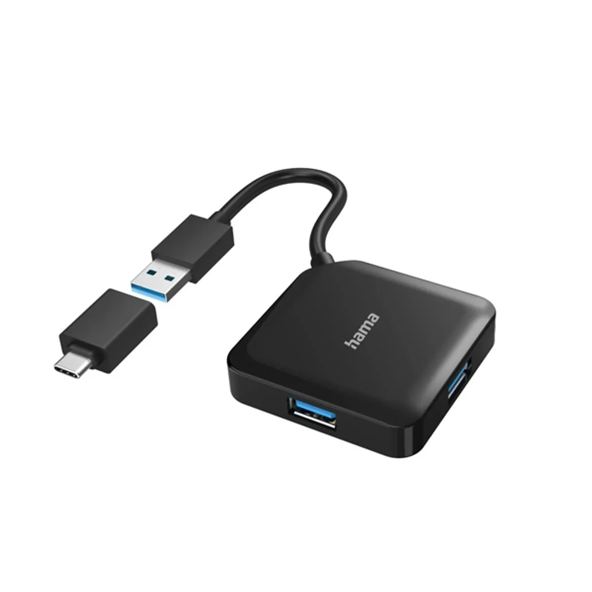 HAMA 00200116 4 portos USB 3.2 Gen1 hub USB-C adapterrel beépített kábel 15 cm #1