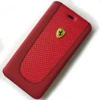 Ferrari FEPIFLBKP7LRE SF pit stop flip tok piros nyomott mintás 5,5" iPhone 7 Plus