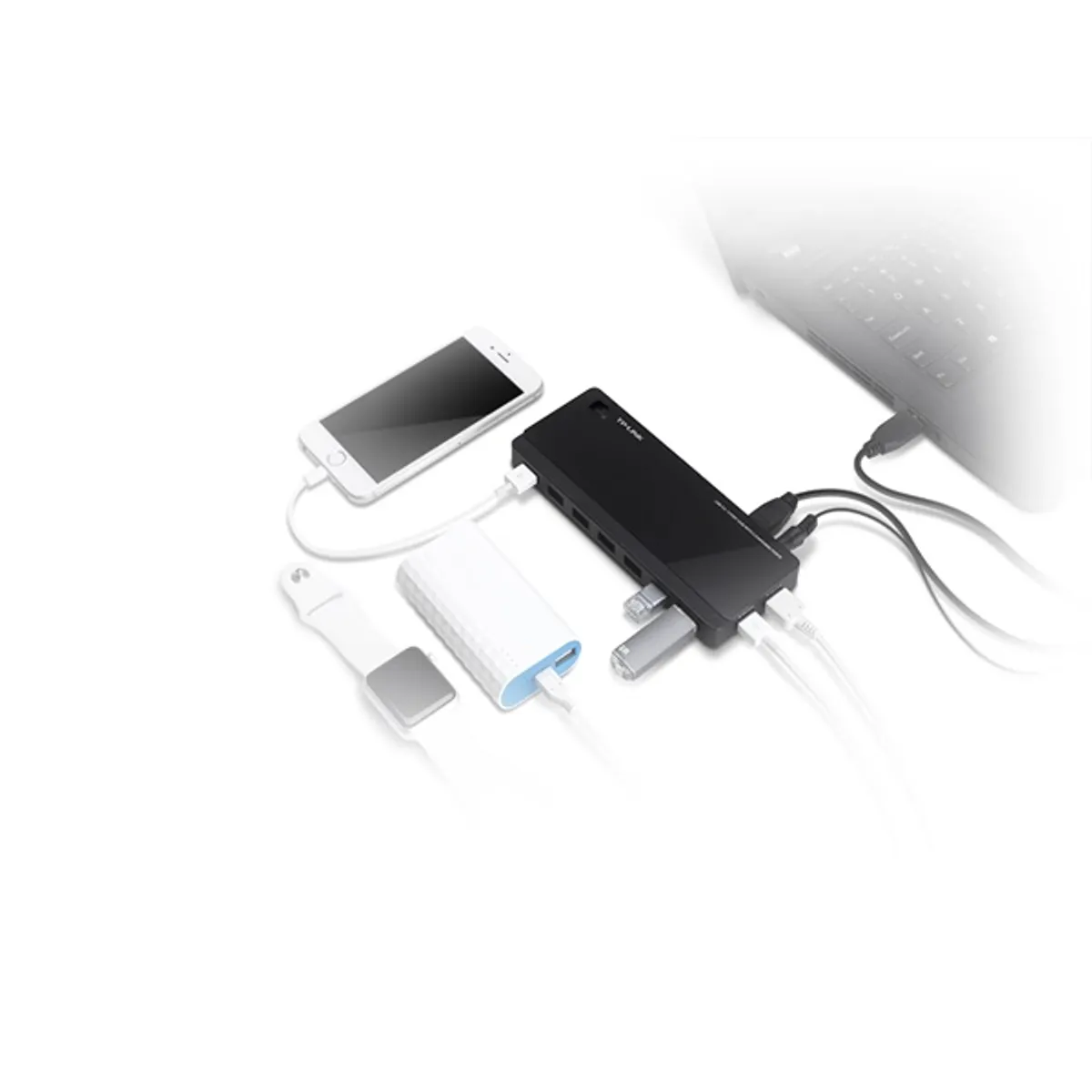 TP-Link UH720 9x USB Type A portos USB 3.0 külső tápos hub, 100 cm kábel #3