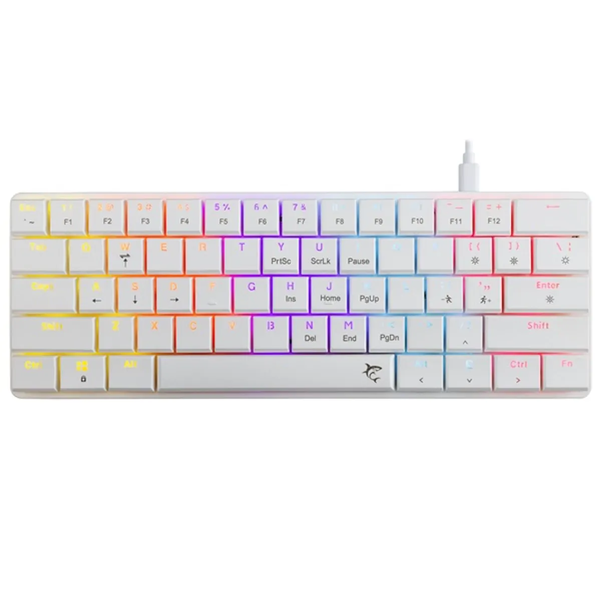 White Shark GK-006211-WR-US Nagamaki fehér 61-62 gombos USB-C piros mechanikus gamer anti-ghosting RGB #1