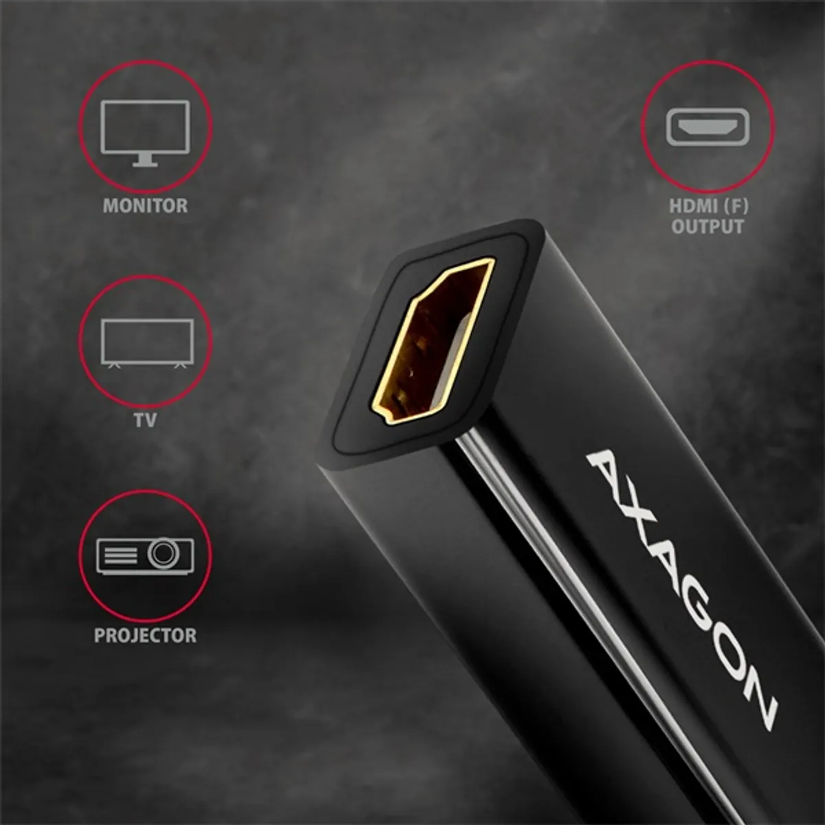 Axagon RVDM-HI14N mini DisplayPort to HDMI adapter 15 cm fekete #3