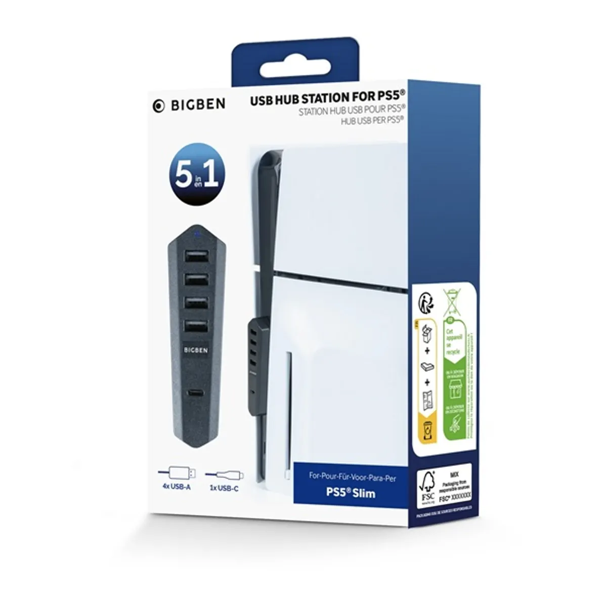 Nacon 2808909 Ps5 Slim Usb hub Fekete #1