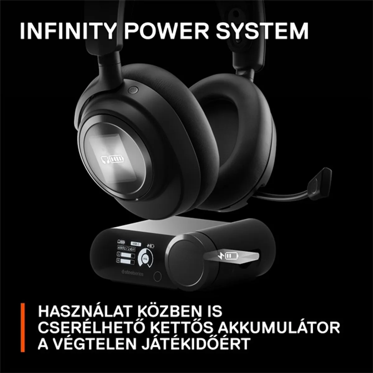 STEELSERIES 61521 Arctis Nova Pro Wireless Bluetooth gamer fejhallgató 12 m 40 mm 38 ohm 10-22000 Hz 100-6500 Hz 22 óra zajcsökkentő mikrofon balos #10