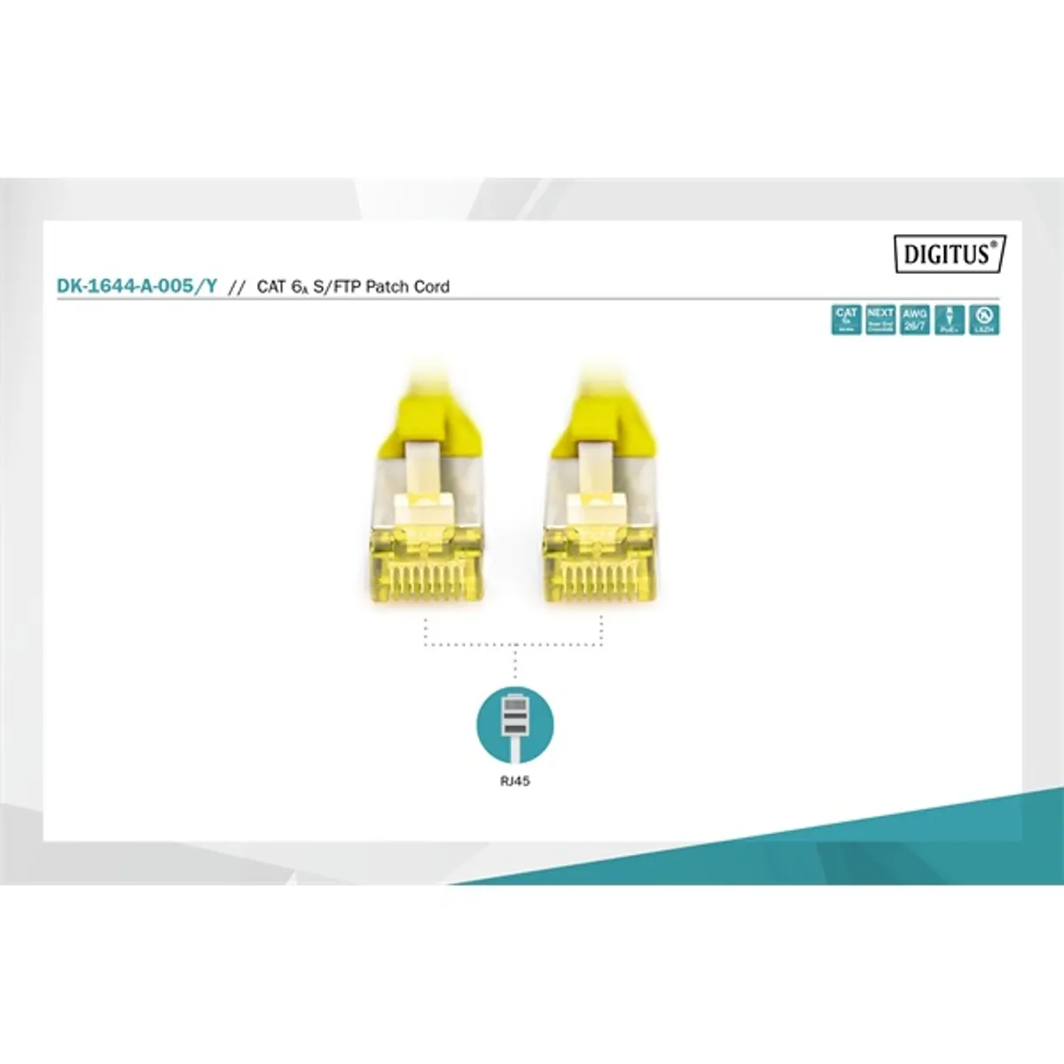 Digitus DK-1644-A-005-Y Cat6A S-FTP LSZH 0,5 m sárga patch kábel #4
