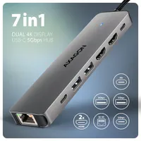 AXAGON HMC-7HX2 7in1 hub USB-C 4x USB 5Gbps 4K 2x HDMI 1GbE #2