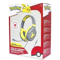 OTL PK0862 Pokémon Pikachu PRO G1 vezetékes fejhallgató 50 mm balos mikrofon szürke-sárga 3,5 mm jack #7