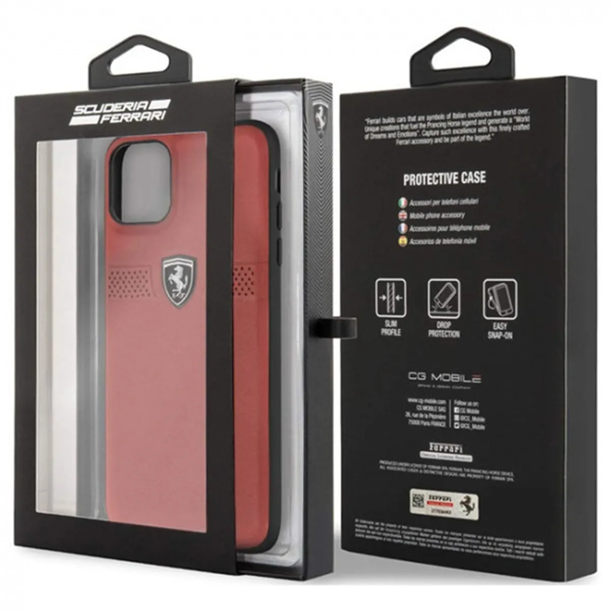 Ferrari FEOBAHCN65RE Off Track hátlap bőr piros iPhone 11 Pro Max Apple 6,5" #4