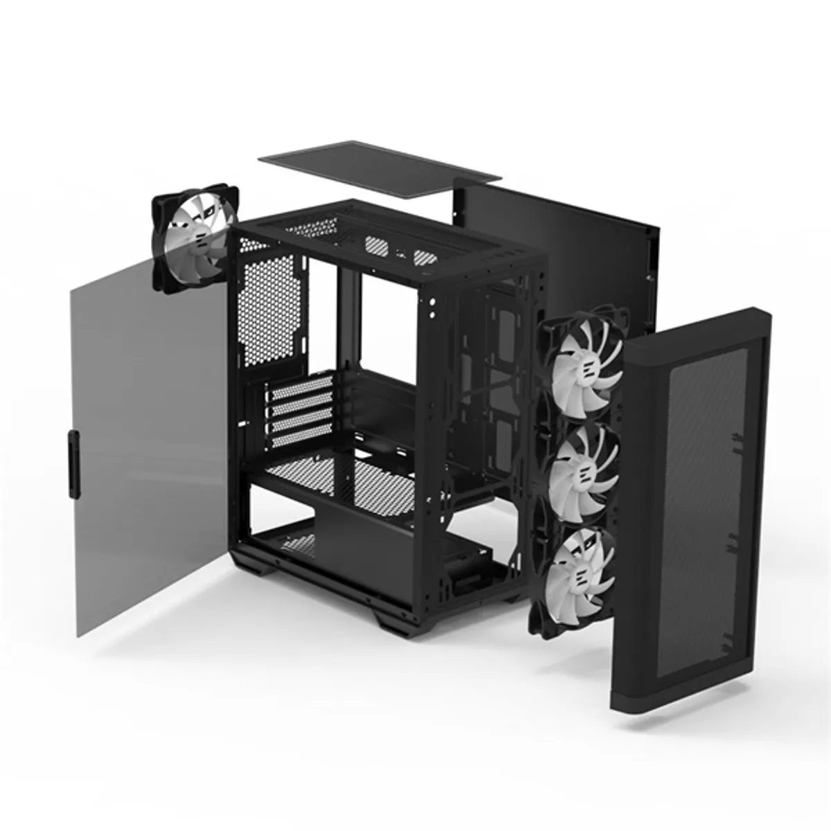 Zalman M4 BLACK ablakos mATX - Anyag: acél, műanyag, edzett üveg - Beépített ventilátor: 8 - 3,5 belső hely: 1 - Tápegység: nincs - USB 3.0: van #4