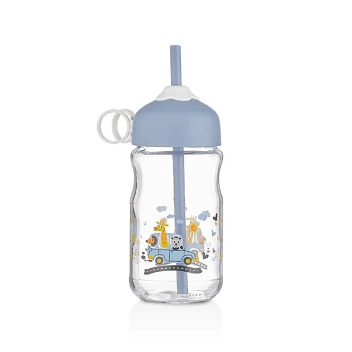 Hane HN-1751 Iris Petite üveg italos palack szívószállal 370 ml #1