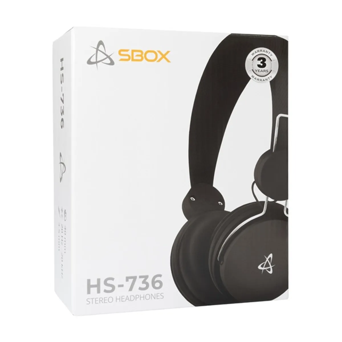 SBOX HS-736B HS-736 fekete 40 mm 3,5 mm 120 cm 20-20000 Hz 32 ohm 105 dB Vezetékes #3