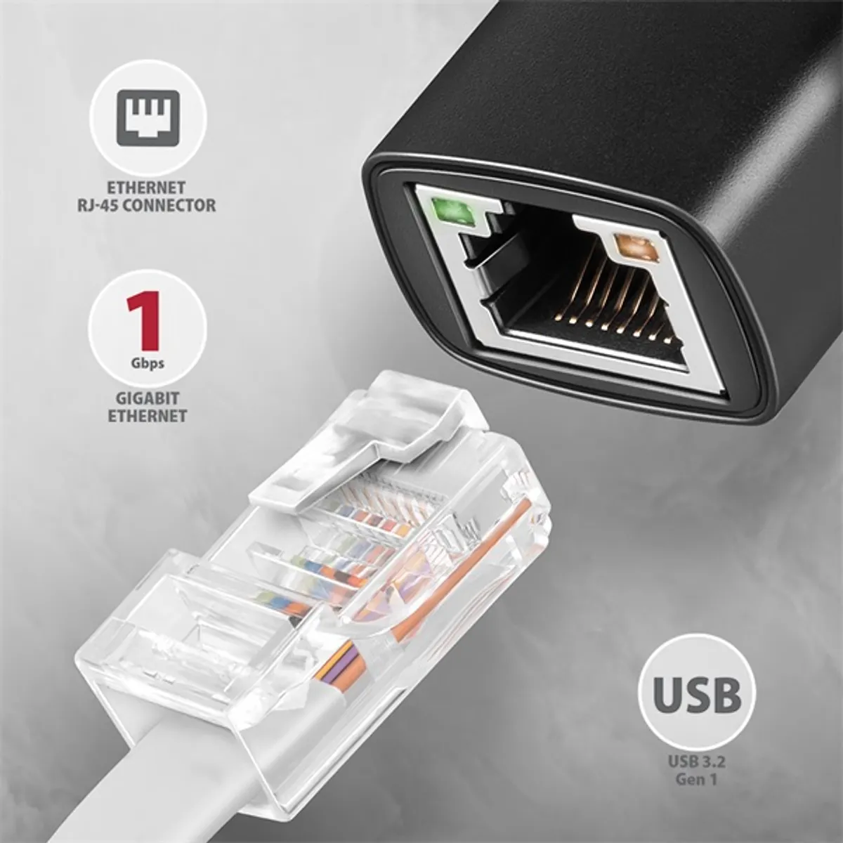 AXAGON ADE-AR usb-a gigabit ethernet adapter fekete 15 cm rj45 usb 3.2 a #2