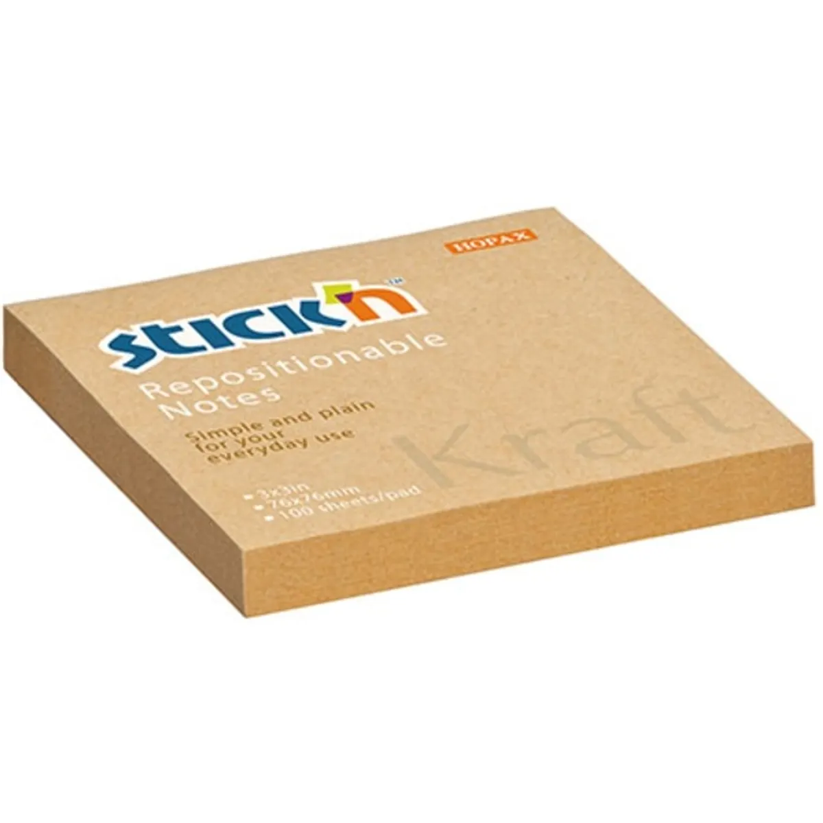 Stick N 21639 KraftNotes 76x76 mm 100 lap natúr újrahasznosított jegyzettömb #1
