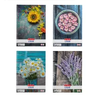 Herlitz 09542861 Flower A4 70 lapos kockás spirálfüzet perforált