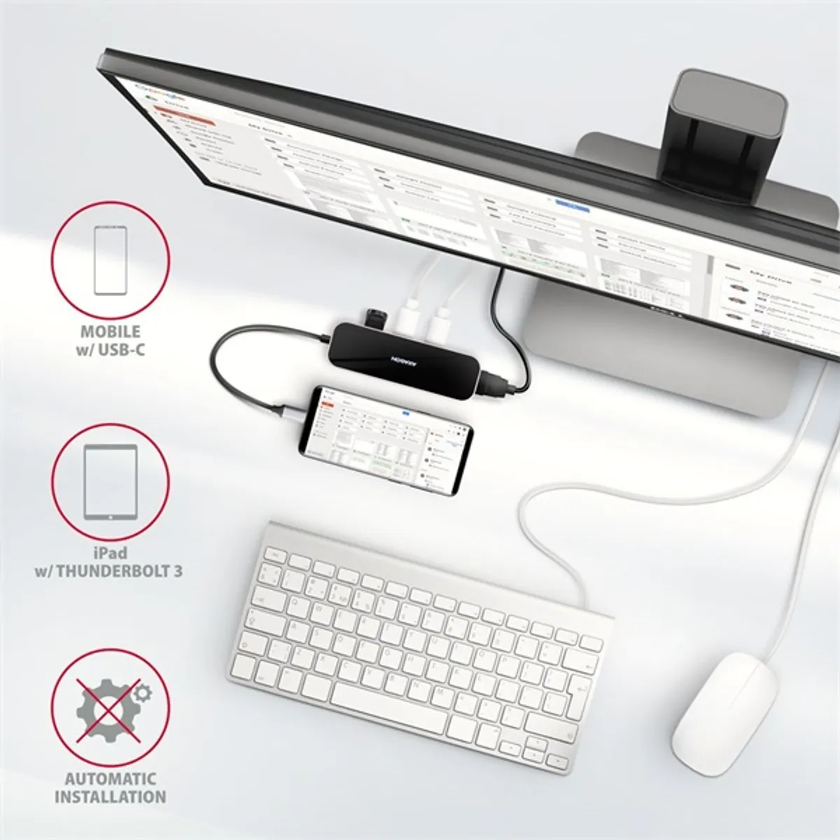 AXAGON HMC-6H4A Fekete USB-C hub 6in1 4x USB-A HDMI PD 100W 20 cm #5