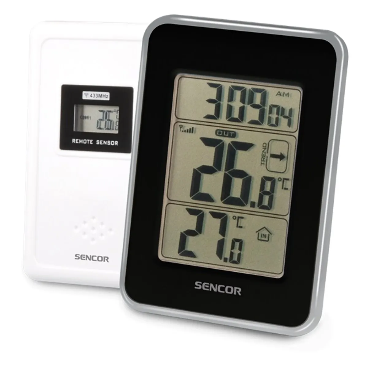 Sencor 35045106 SWS 25 BS Időjárás állomás Digitális kijelző vezeték nélküli hőérzékelős 2xAAA fekete #1