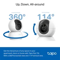 TP-LINK TAPO C230 Tapo C230 beltéri IP biztonsági kamera 2880x1620 88 fok látómező 340 fok pásztázás éjjellátó 12 m kétoldali audio microSD #5