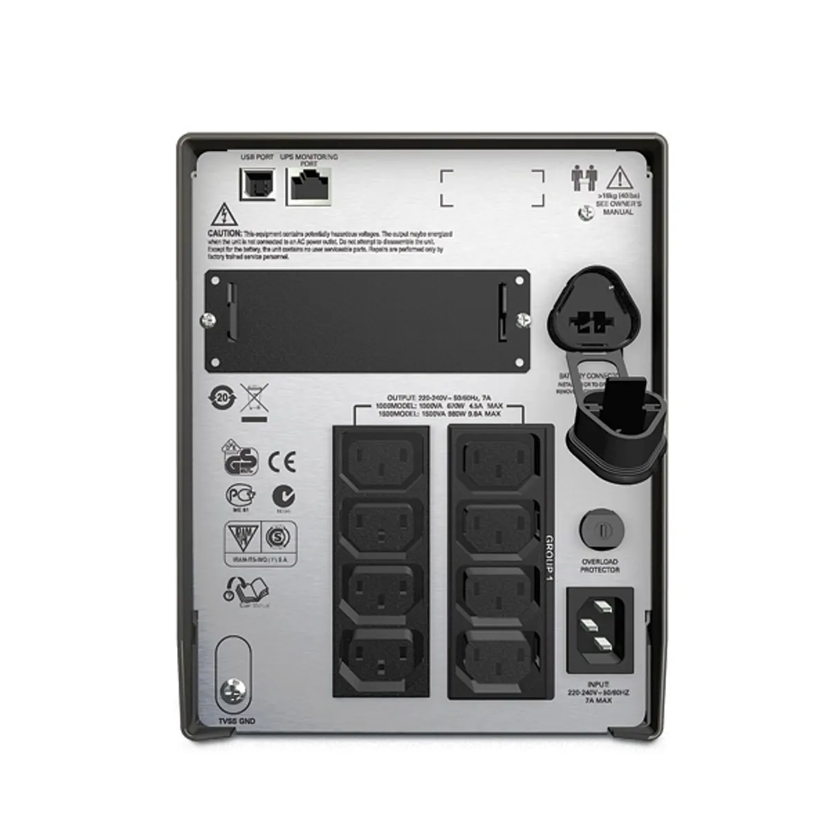 APC SMT1000IC Smart-UPS SMT1000IC 1000VA 700W LCD USB SmartSlot 8x IEC 320-C13 1x IEC-320-C14 230V Fekete #2
