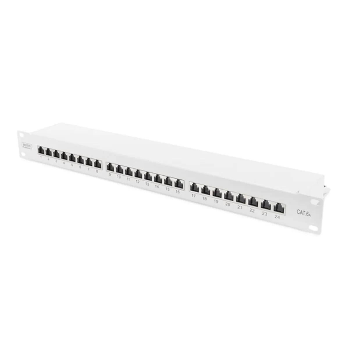 DIGITUS DN-91624S-EA patch panel 24 port 1U 19" CAT6A árnyékolt szürke #1