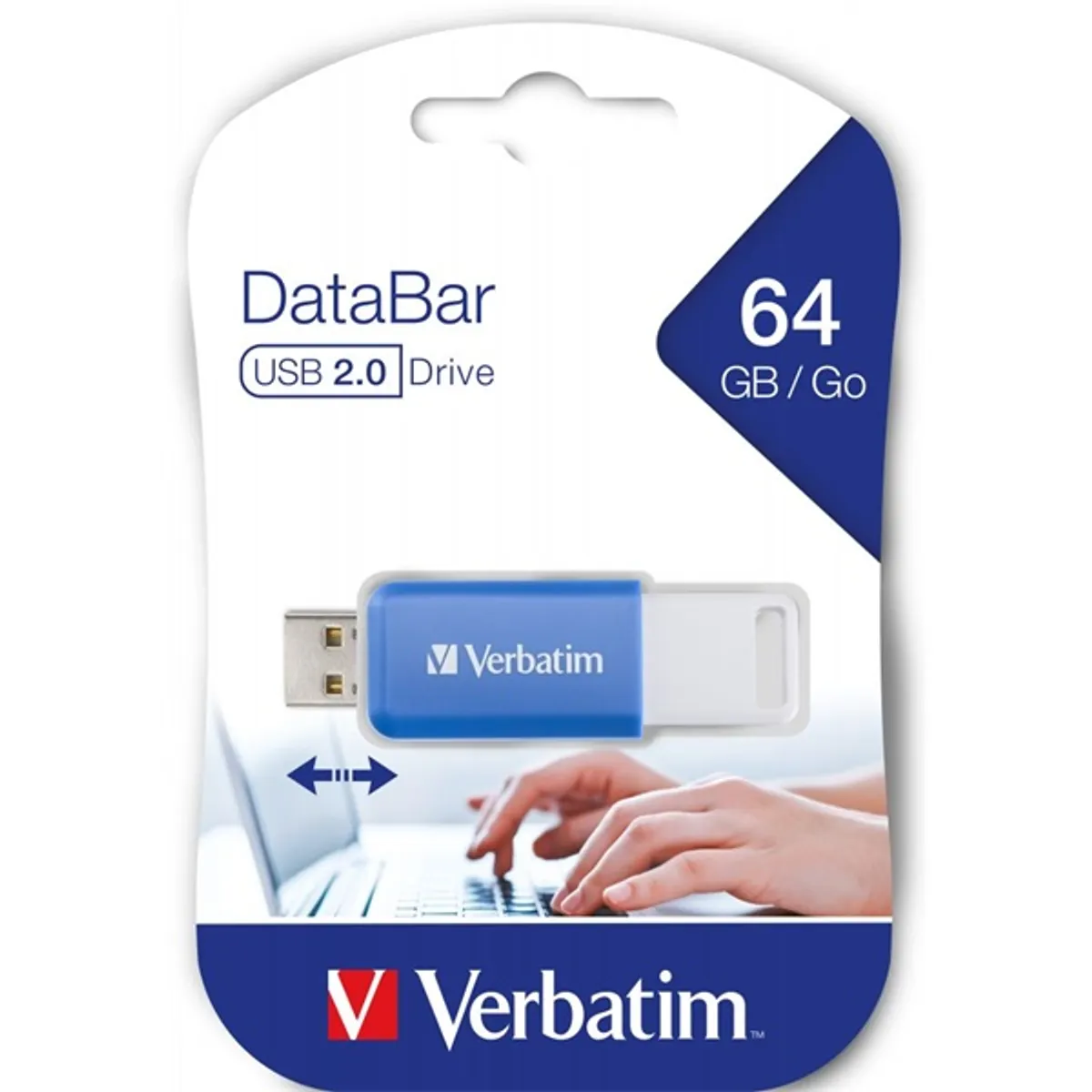 Verbatim 49455 DataBar 64 GB USB 2.0 Type A kupakos kék olvasási 12 MBps írási 5 MBps #3