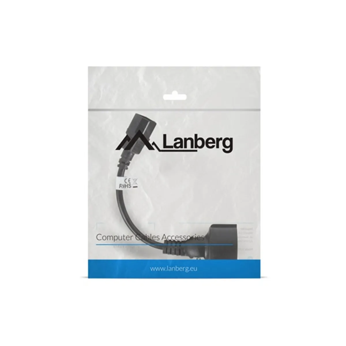 Lanberg CA-C14E-10CC-0018-BK IEC 320 C14 Schuko kábel 20 cm fekete #4