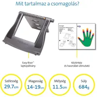 Kensington 60112 SmartFit Easy Riser Fekete Magasság állítható Dőlésszög 50° #7