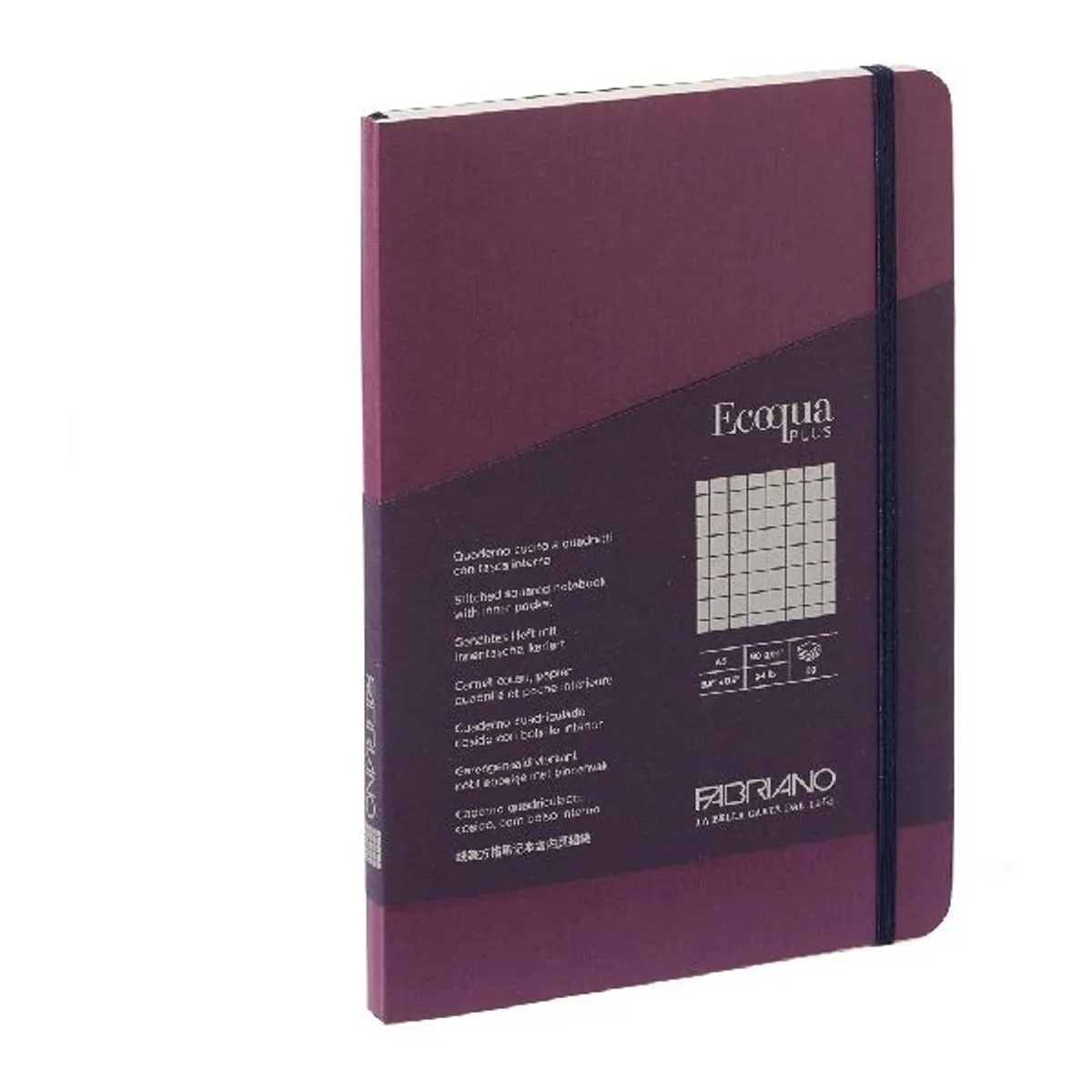 Fabriano 19621112 Ecoqua Plus A5 lila kockás notesz 80 lapos #1