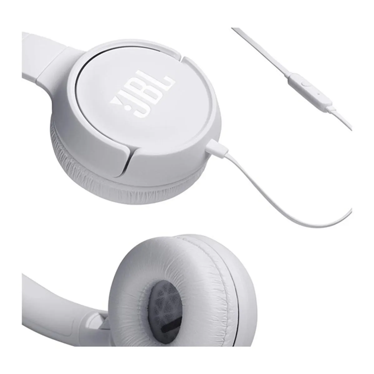 JBL JBLT500WHT t500 fehér 32 mm 32 ohm vezetékes 3,5 mm jack összecsukható 120 cm mikrofonos fejhallgató #4
