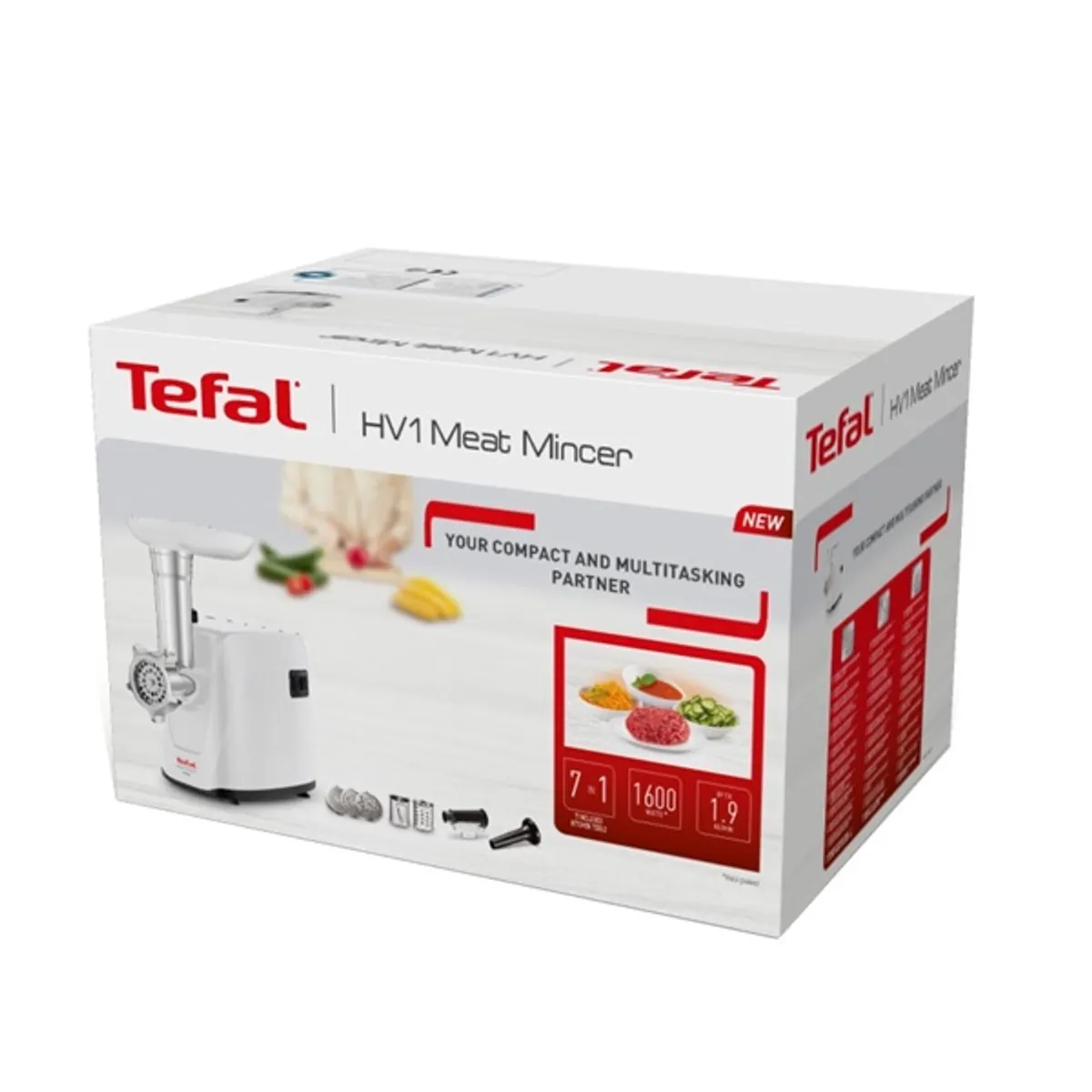 TEFAL NE114130 Húsdaráló HV1 7 az 1-ben 1600 W kolbásztöltő 2 kg per perc #5