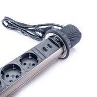 TOO PPS-305-3C IP20 beépíthető elosztó 3x SCHUKO és 2x USB-A 1,8 m króm #5