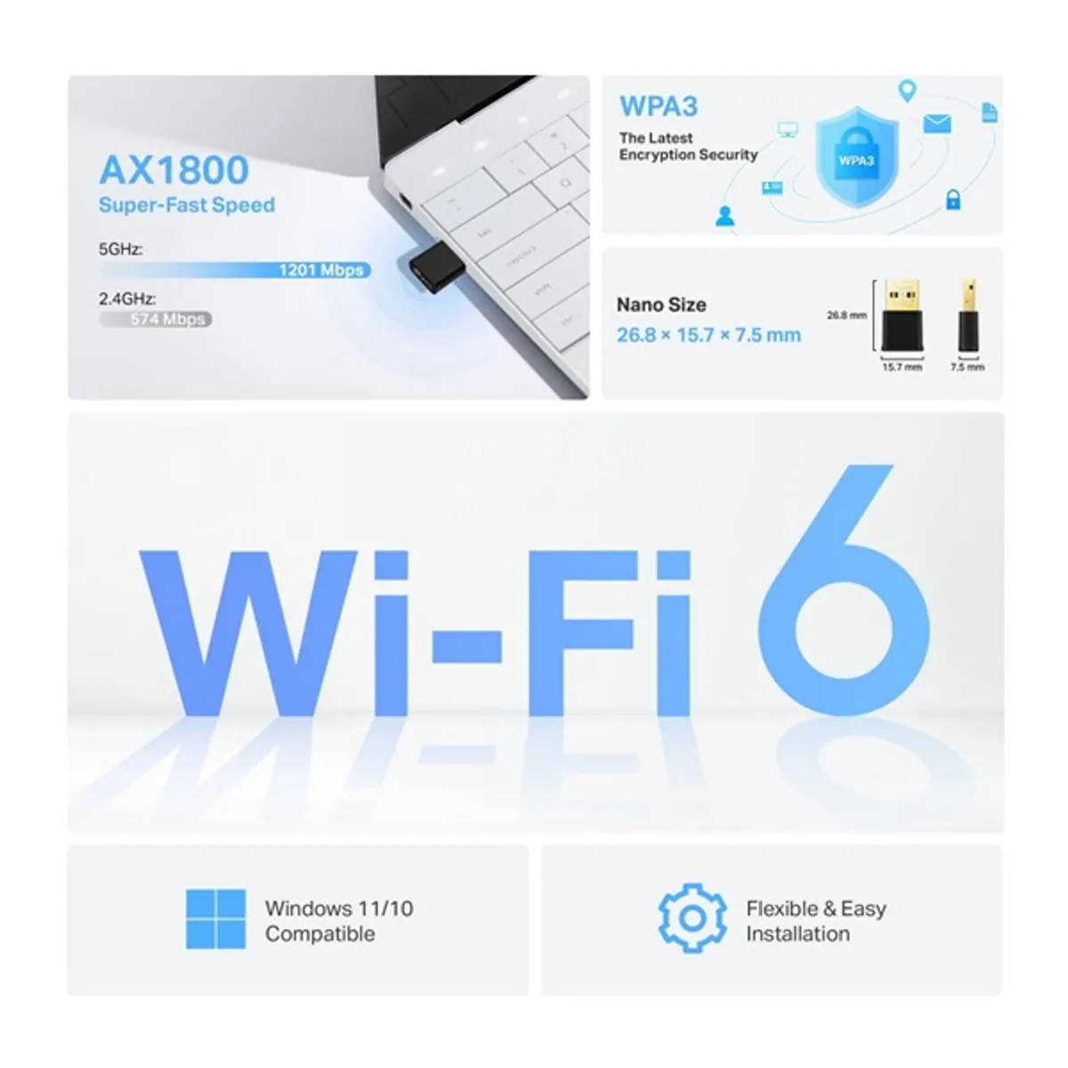TP-LINK ARCHER TX20U NANO Archer TX20U Nano AX1800 USB 2.0 2x antennák Wi-Fi 6 #2