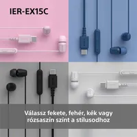 Sony IEREX15CW.CE7 USB Type-C vezetékes mikrofonos fülhallgató fehér 120 cm hangerőszabályzóval #7