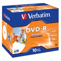 Verbatim 43521 DVD-R 4,7 GB 16x nyomtatható felület egyszer írható normál tok