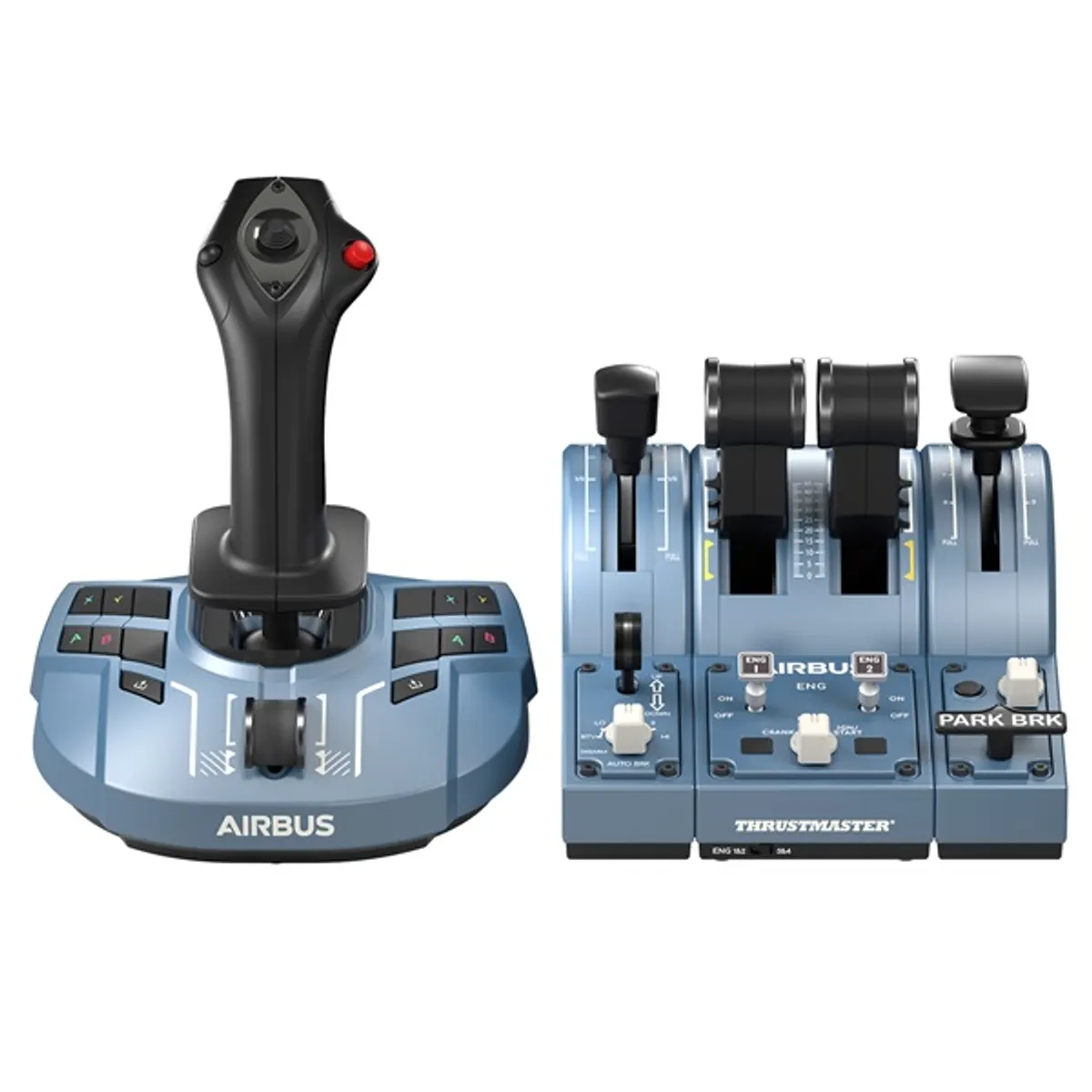 Thrustmaster 4460217 TCA Captain Pack X Airbus Edition Kék, Fekete 21 gombos Vezetékes PC Xbox One Xbox Series oldalsó botkormány és quadrant #1