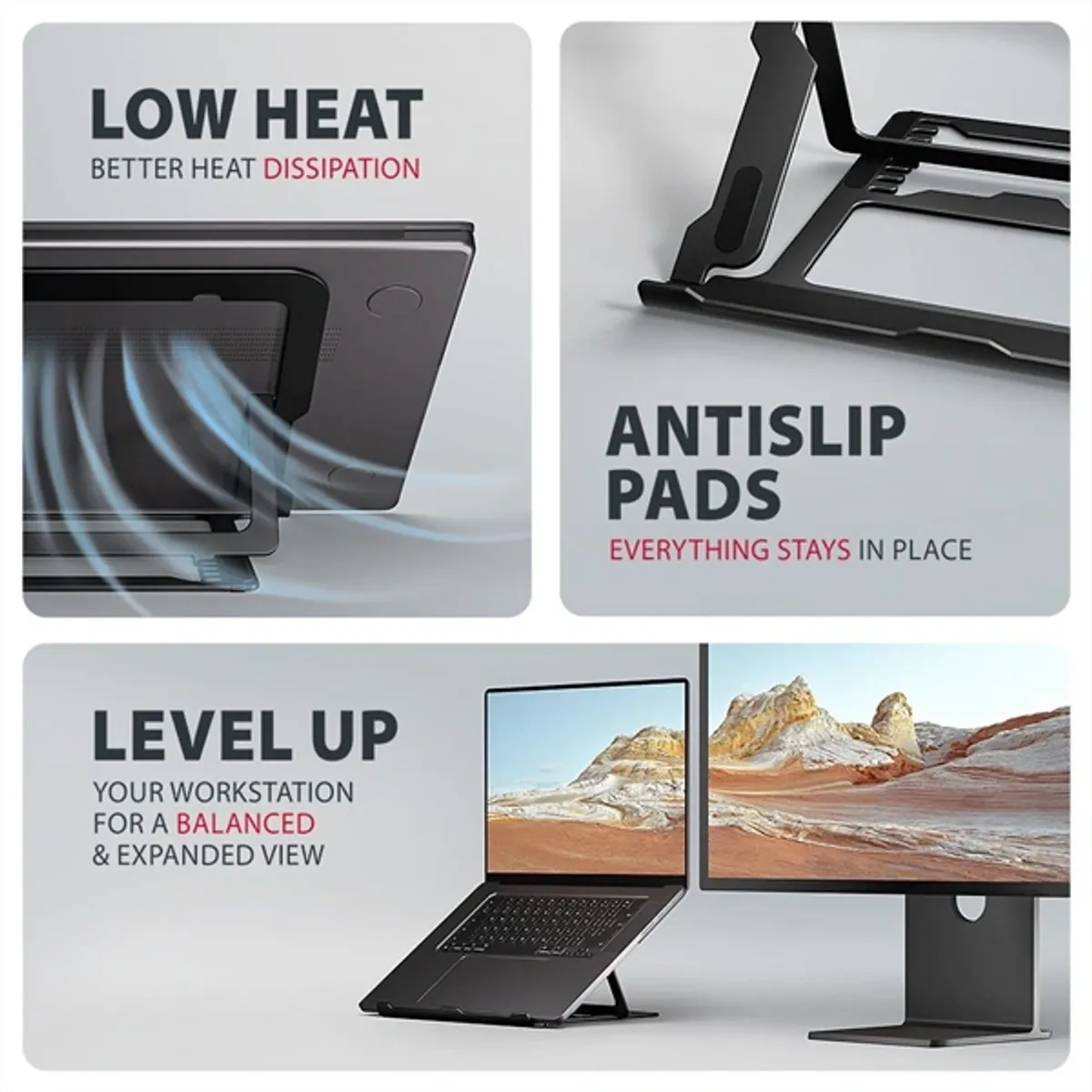 AXAGON STND-LAB állvány 10-17.3" notebookokhoz, 8 pozíció, magasság 91-150 mm, max 20 kg, fekete #3