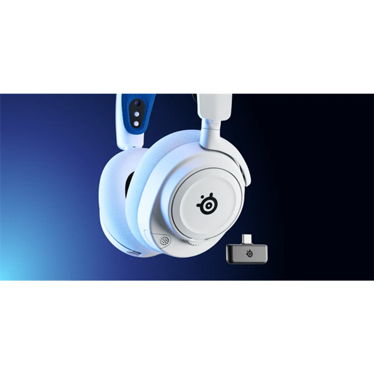 SteelSeries 61561 Arctis Nova 7P Fehér kék Vezeték nélküli Bluetooth USB-C dongle 40 mm 20-22000 Hz 36 ohm 93 dB 100-6500 Hz -38 dB 38 óra #7