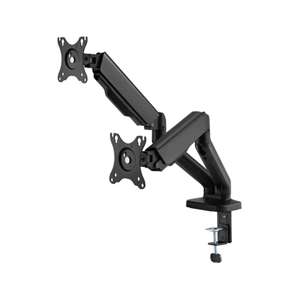 STELL 45026262 Monitortartó kar 2 db monitor 17"-32" Fekete Kábelerendező Forgatható Tilt 90 fok VESA 75x75 100x100 Acél, Alumínium 9 kg #3