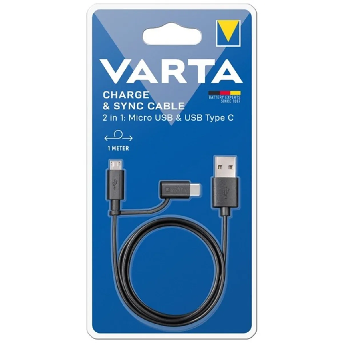 VARTA 57948101401 3in1 adat- és töltőkábel fekete 100 cm micro USB USB-C USB-A #2