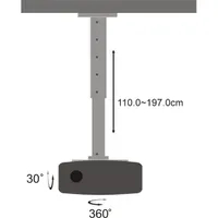 SBOX PM-200XL mennyezeti projektor tartó konzol 360 forgatás, 30 billentés, magasság 1100-1970 mm, max terhelhetőség 15 kg #3