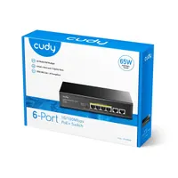 CUDY FS1006P 6-portos 10-100 Mbps PoE switch, fémház, 4 PoE port, VLAN támogatás, PoE max 60W, 1 PoE+ port, 2x uplink #4
