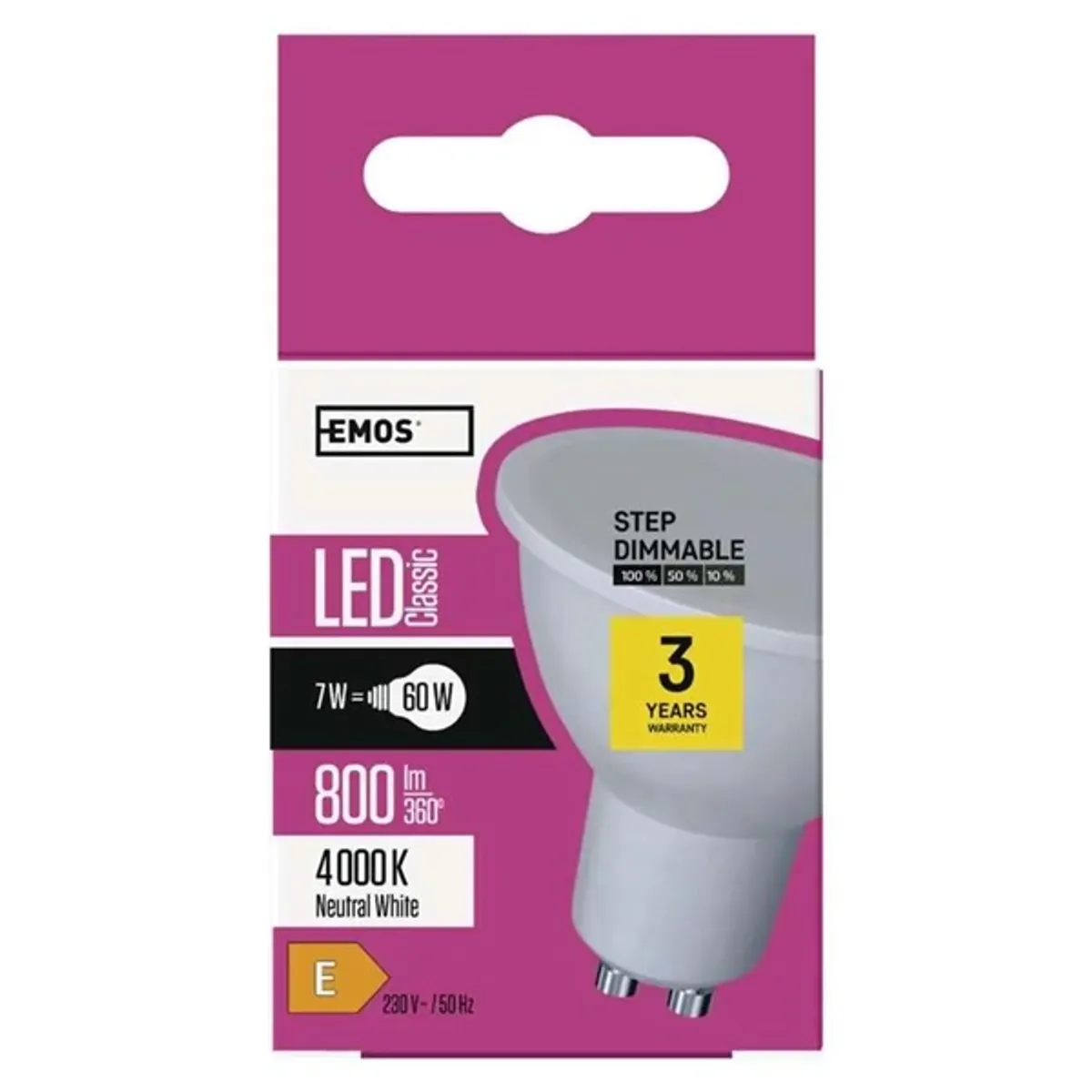 EMOS ZQ8255S GU10 LED izzó 7W 800 lm 4000 K természetes fehér #2
