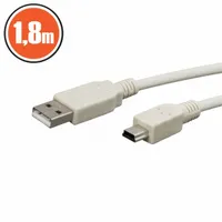 PRC 20133 USB 2.0 A - mini USB B kábel Fehér 180 cm USB A Mini USB B #1