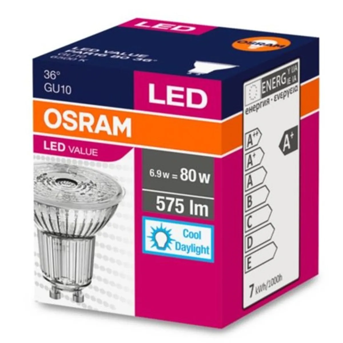 LEDVANCE 4058075096707 GU10 LED fényforrás 7 W 575 lm 3000 K meleg fehér 120 fok 10000 óra #2