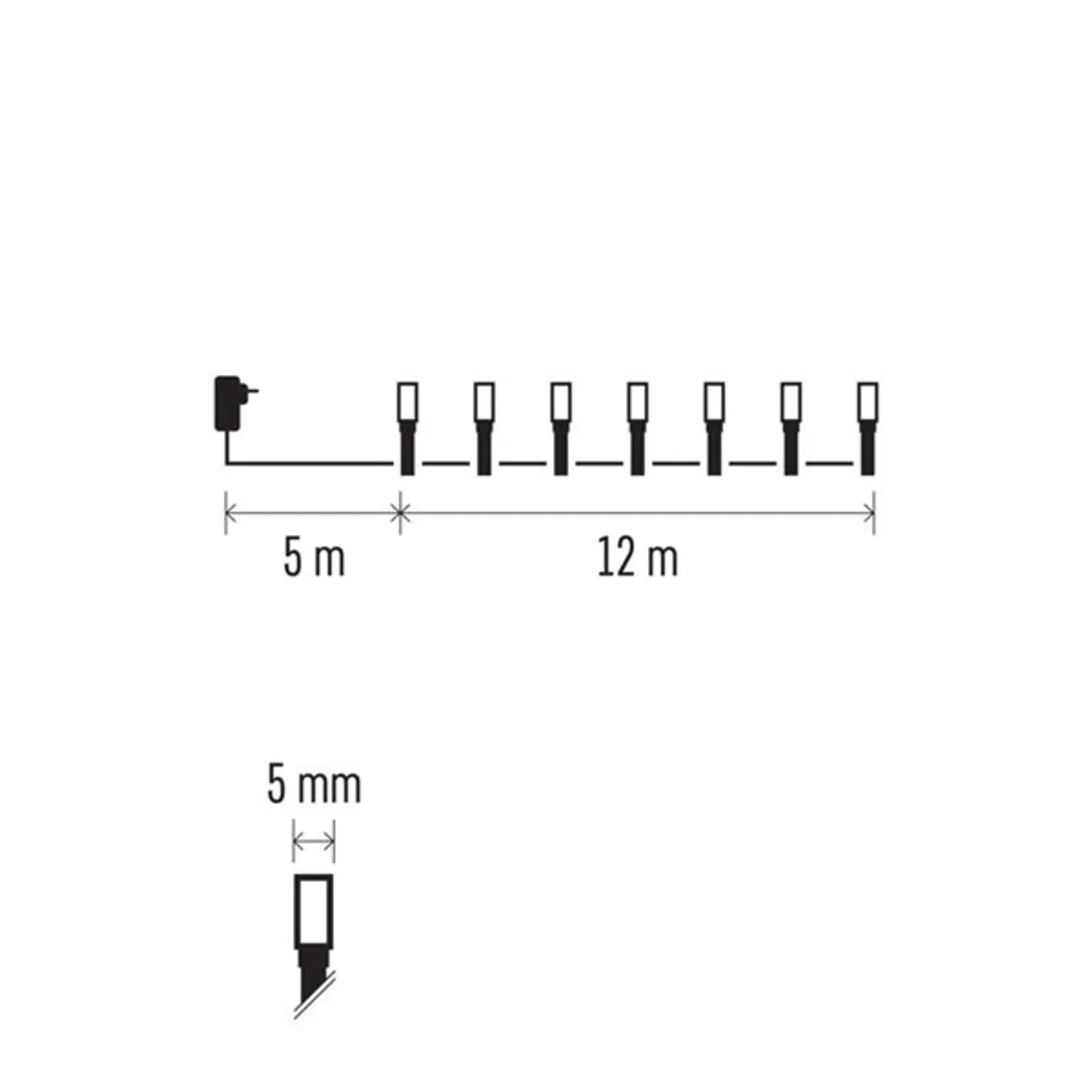 EMOS D4AM08 LED karácsonyi fényfüzér 12 m multicolor 8 üzemmód IP44 beltéri és kültéri LED integrált #8