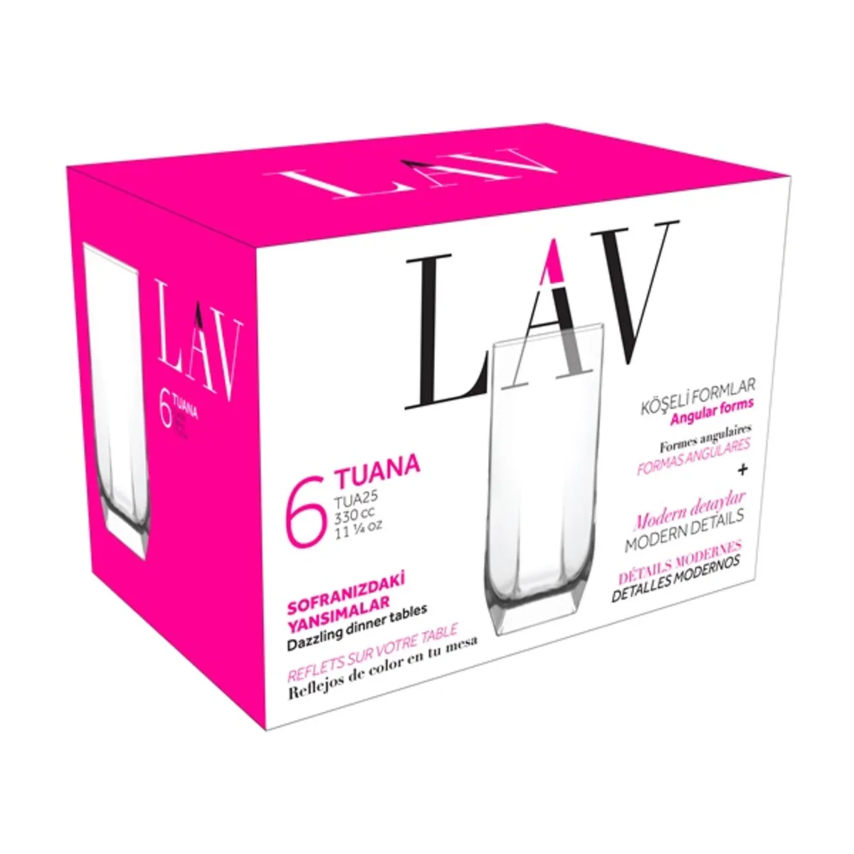 LAV LV-TUA25F Tuana long drink koktélos pohár készlet 0,33 l üveg átlátszó #1