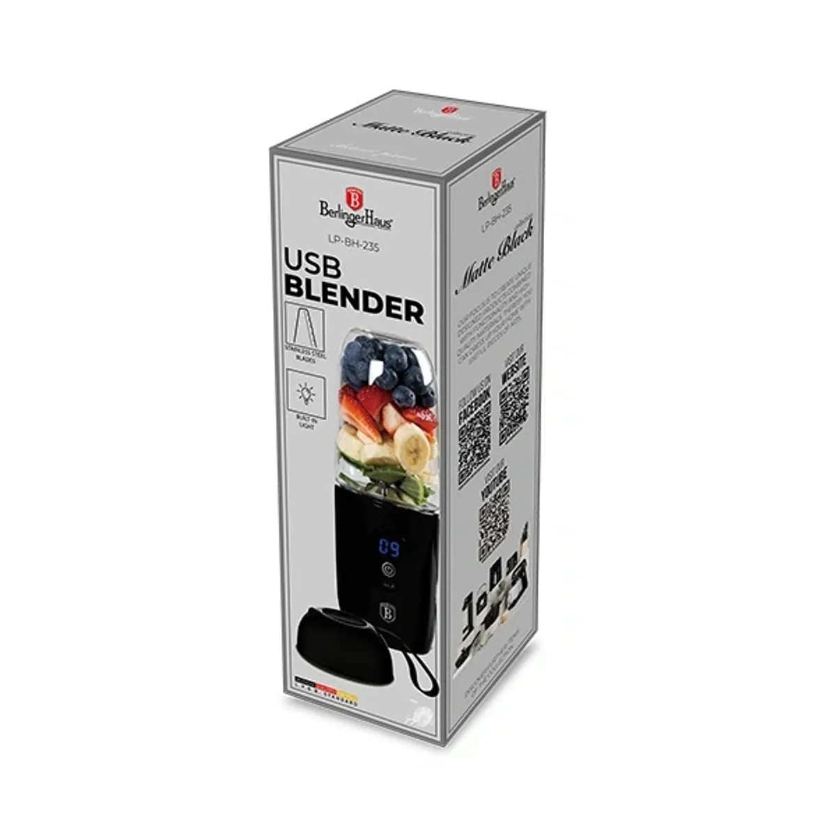 Berlinger Haus LP-BH-235 USB-s turmixgép 6 penge rozsdamentes acél 2x1500mAh USB-C töltés fekete #7