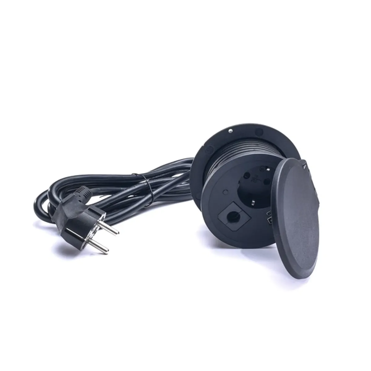 TOO GPS-105-1B süllyesztett hálózati elosztó fekete 1.8 m USB-A USB-C Qi töltés IP20 #2