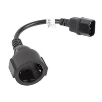 Lanberg CA-C14E-10CC-0018-BK IEC 320 C14 Schuko kábel 20 cm fekete #2