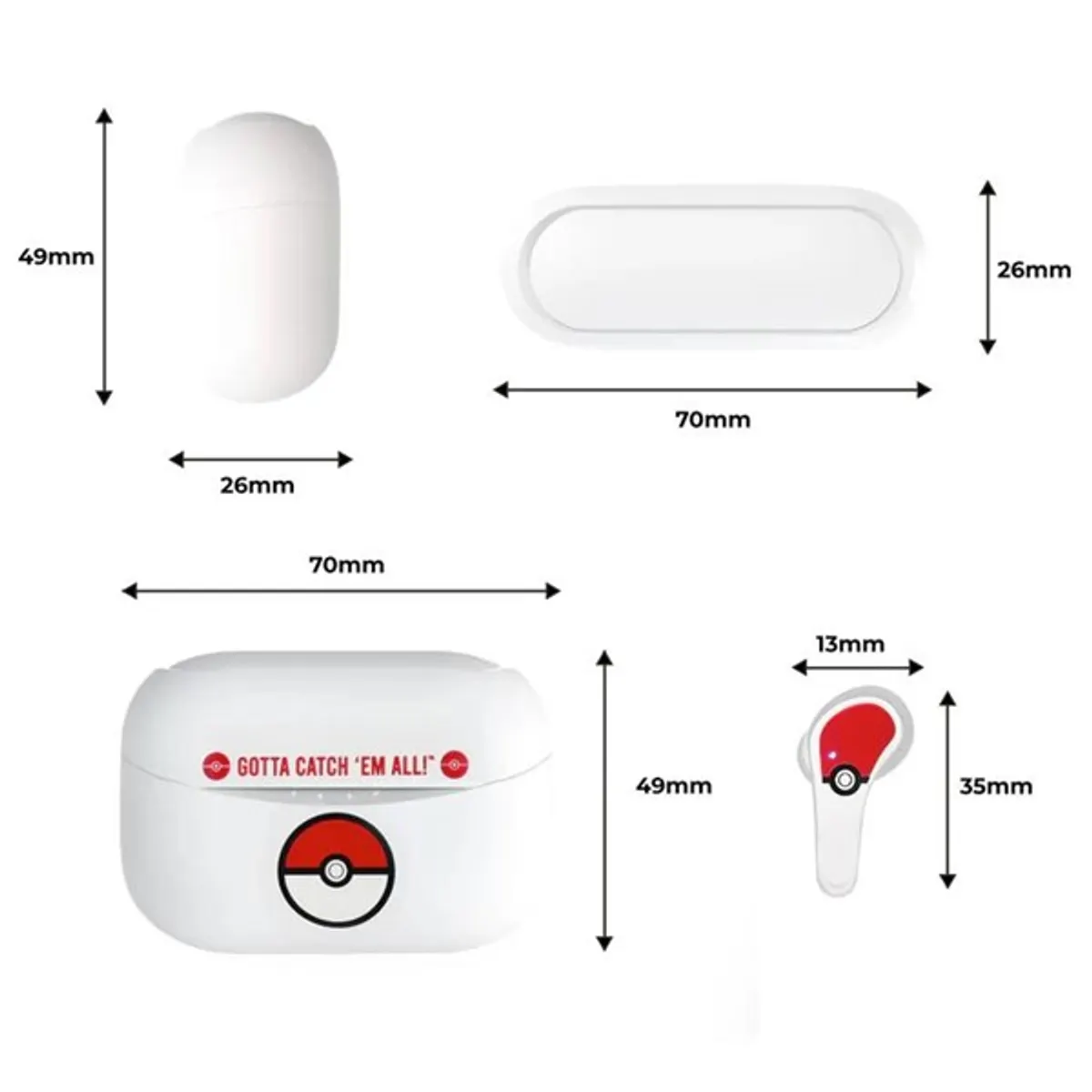OTL PK0860 Pokéball true wireless fülhallgató Beépített mikrofon USB Type-C 6 óra kompatibilitás Bluetooth eszköz mobiltelefon #5